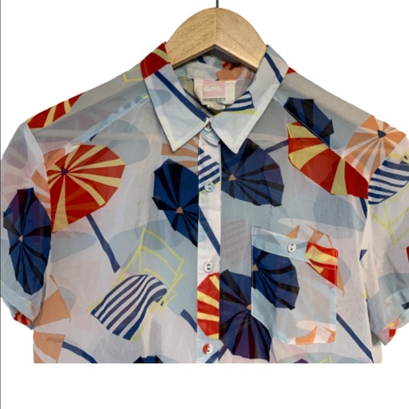 Quicksilver Sheer Blouse with Umbrella Print XS - Picture 2 of 6
